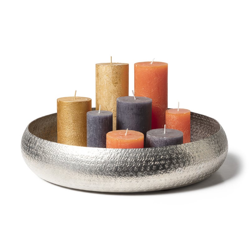 Kaars rustiek - goud - &Oslash;7x7 cm