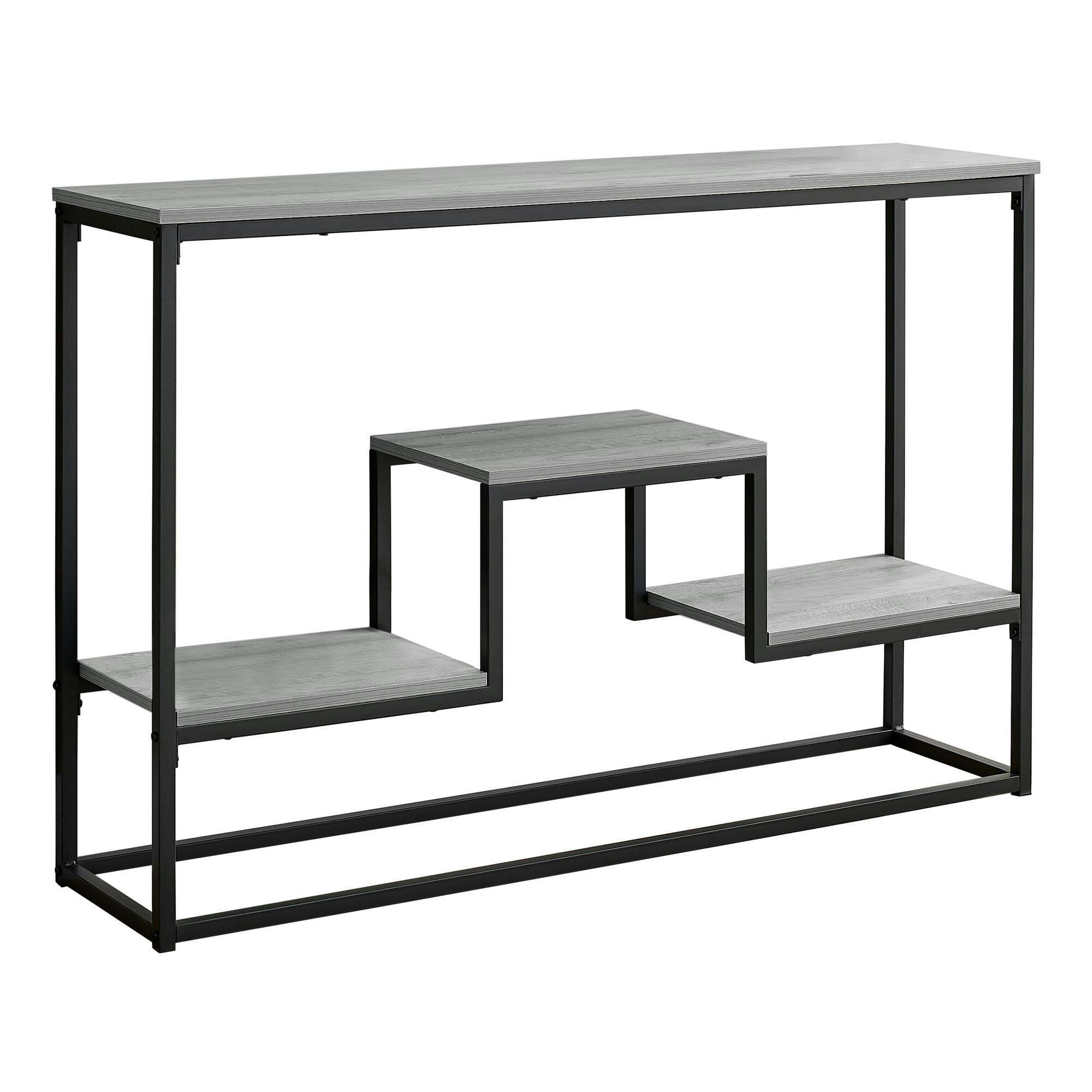 Monarch Specialties  Hallway/Sofa Accent Console Table With Podium Display Shelves, Taupe