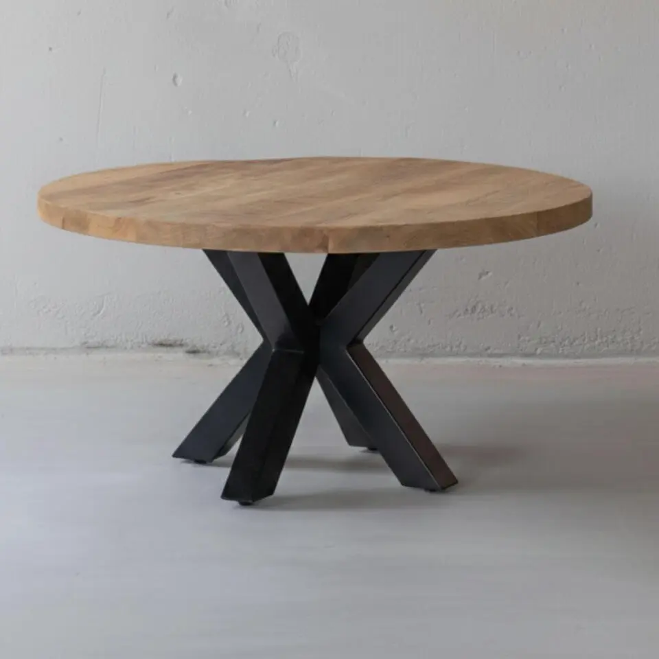 Mangohoutonline - Salontafel Glendale 90cm Rond - Bruin - Mahom