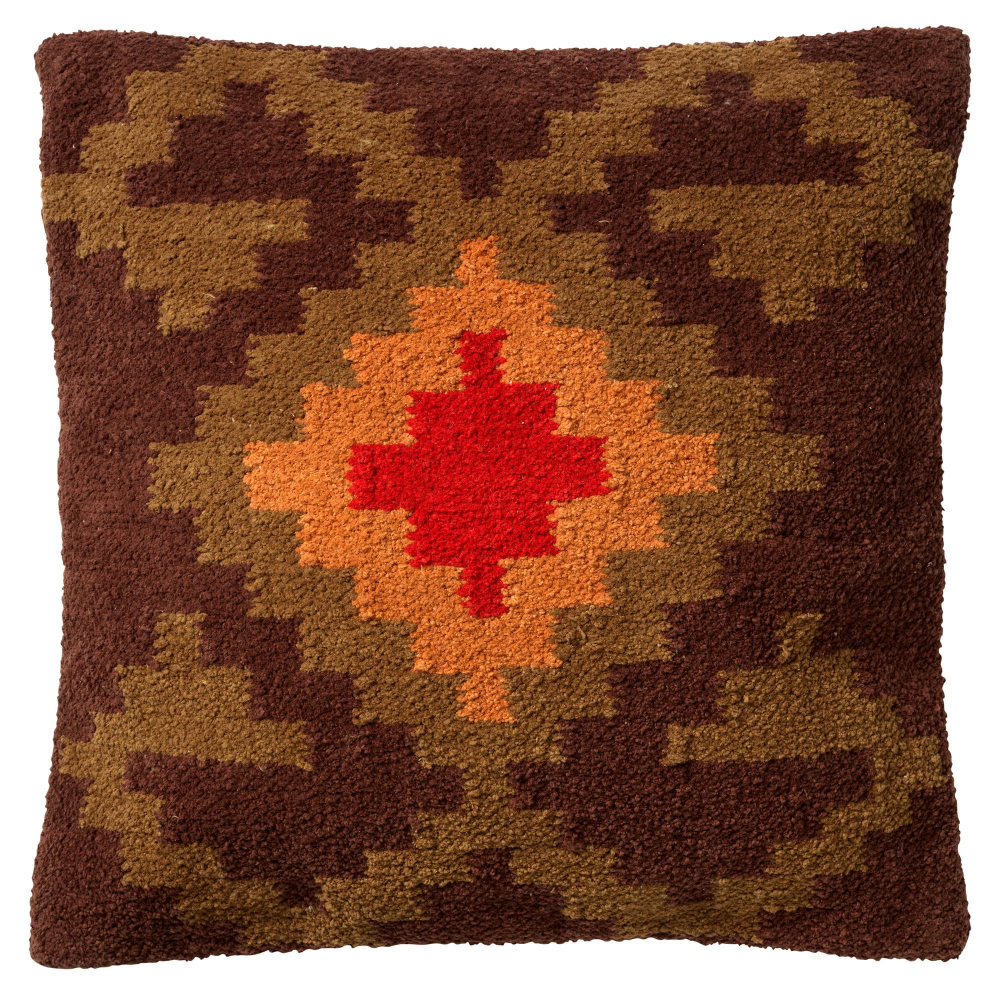 KELIM MAURO - Coussin - marron en coton 45x45 cm avec motif