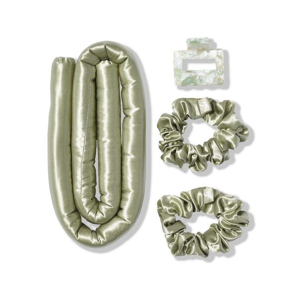 Silk Addict 100% Mulberry Silk Heatless Curlers Set - Olive Green