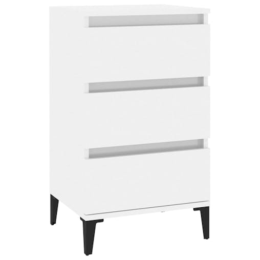 NNEVL Bedside Cabinet High Gloss White 40x35x70 cm Engineered Wood
