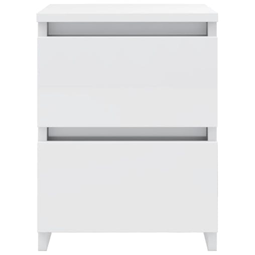 NNEVL Bedside Cabinets 2 pcs High Gloss White 30x30x40 cm Engineered Wood