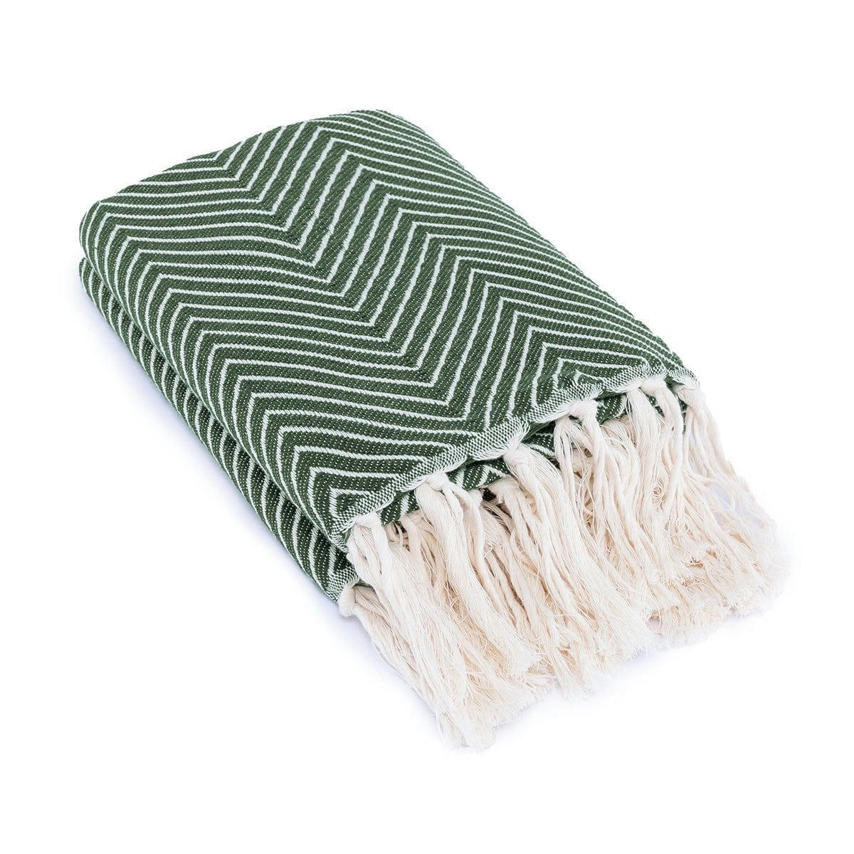 AMSTERDAM - Plaid coton  130x170 vert kaki