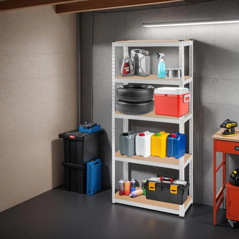 tectake Werkplaatsrek, Zilver