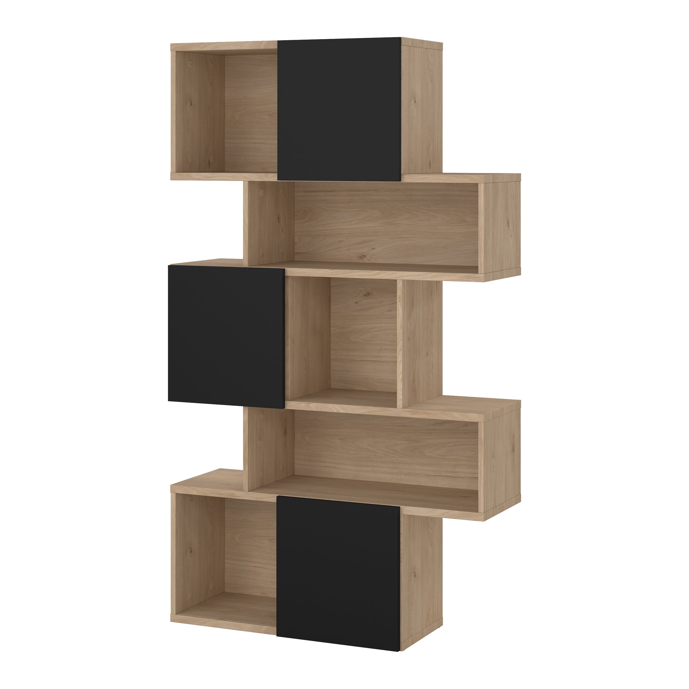 by fonQ basic Puzzle Boekenkast Asymmetrisch - Zwart