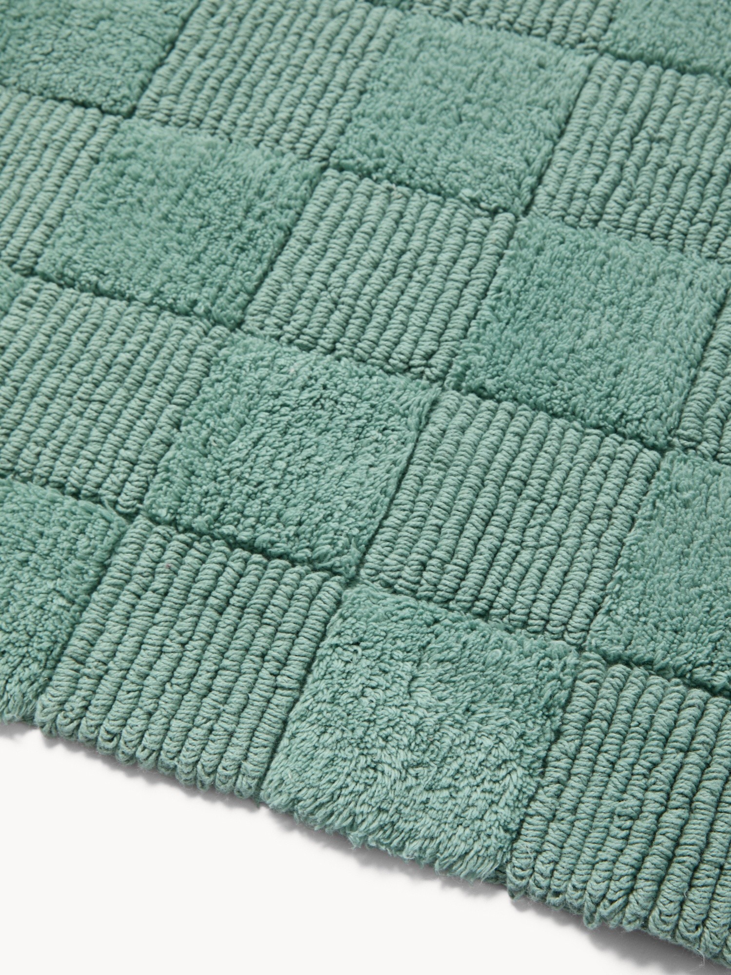 Tappeto bagno in cotone con trama a scacchiera - Prezzo di lancio