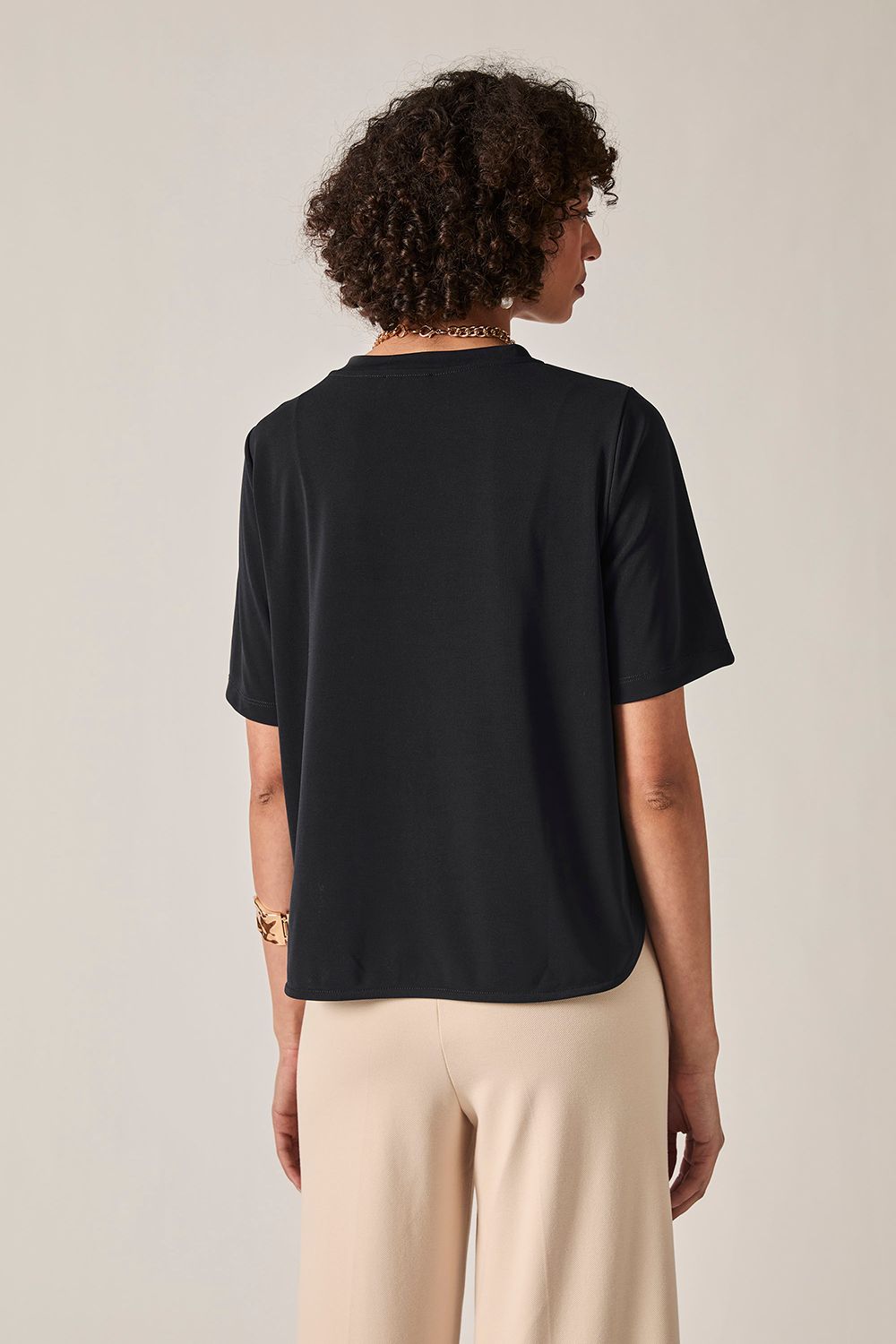 James Lakeland Black Jersey Relaxed Top
