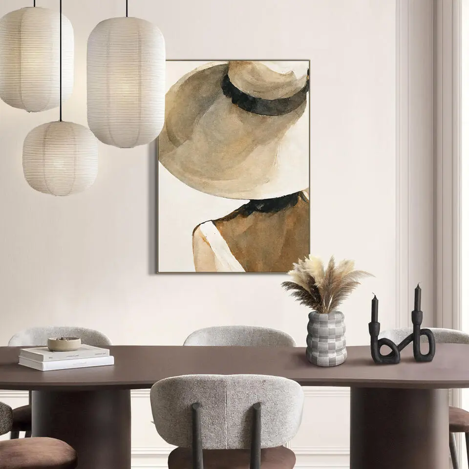 Schilderij Vrouw met hoed - 70x50 cm