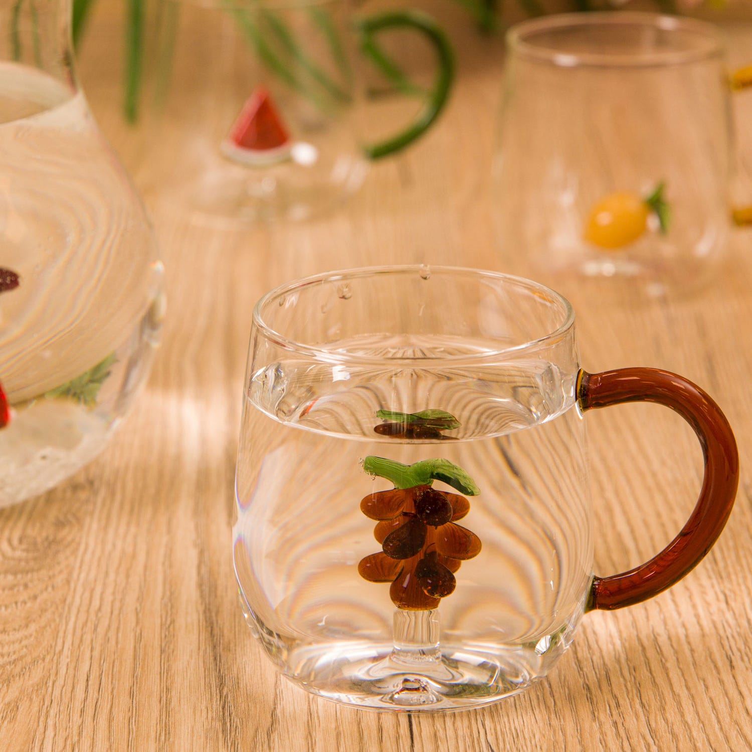 Mug in vetro borosilicato 380 ml uva