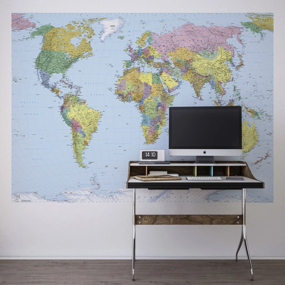 Papiertapete »World Map «, Breite 254 cm