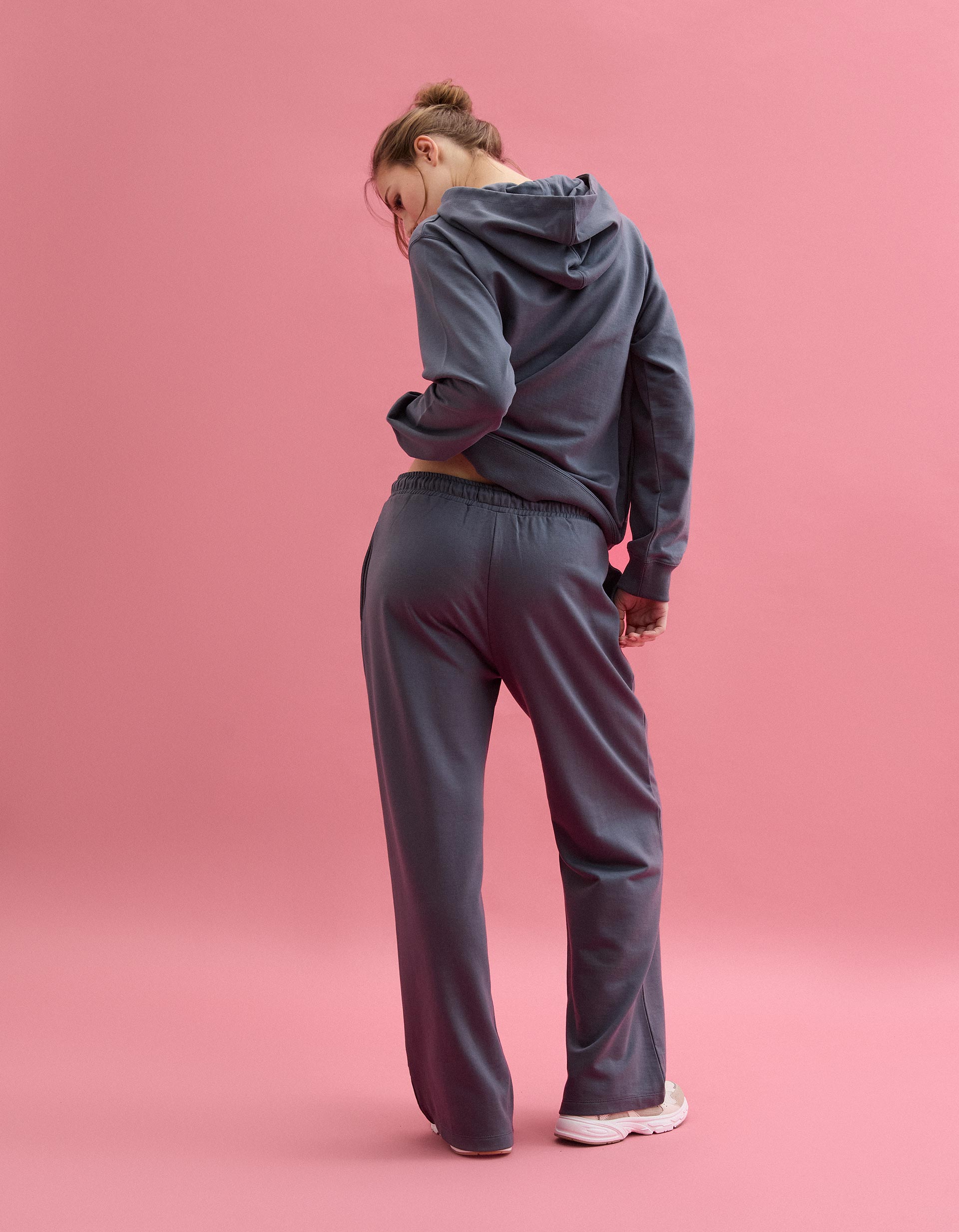 Calças Jogging 'Wide Leg', Mulher, Cinzento Escuro