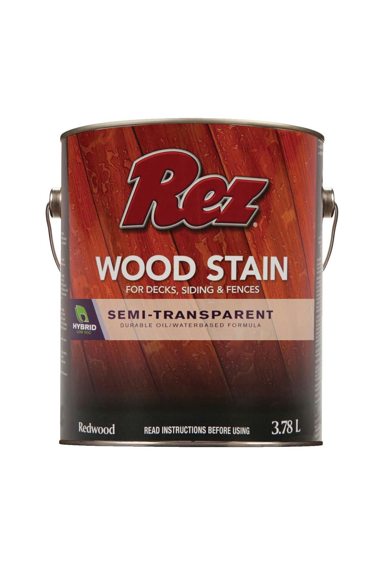 REZ Semi-Transparent Stain, Redwood, 3.78-L