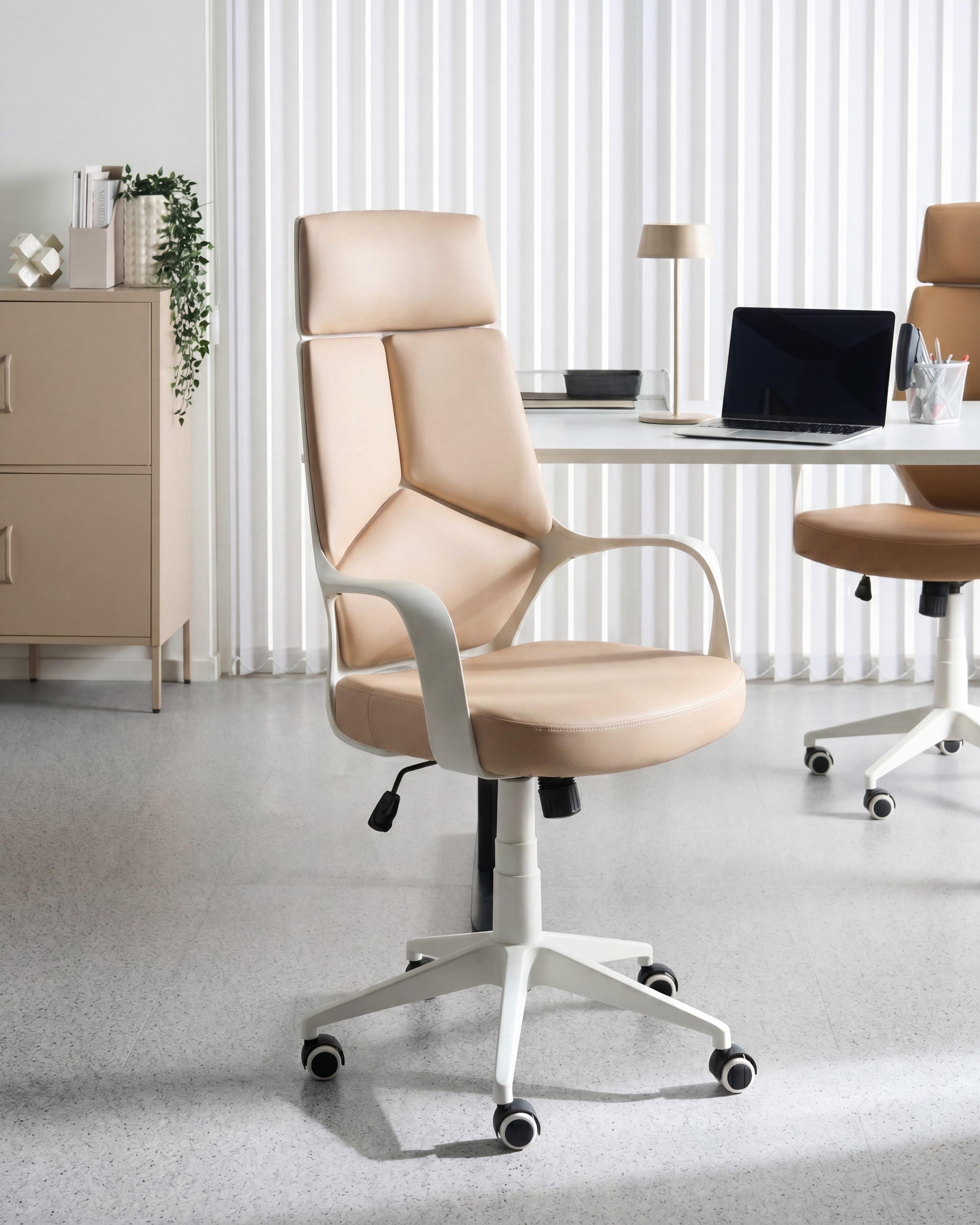 Office Chair DELIGHT Faux Leather Peach Pink
