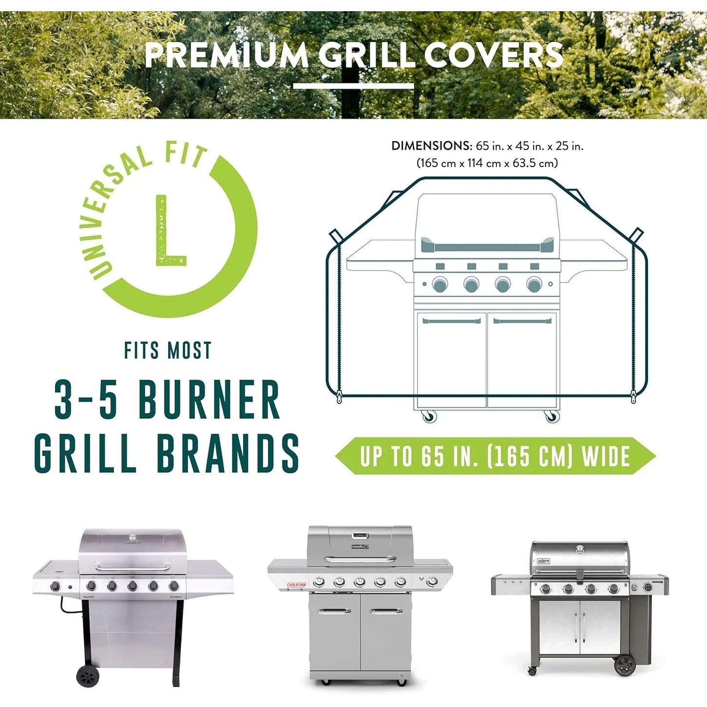 Patio Companion Premium BBQ Grill Cover 65 Inch - 65 Inch