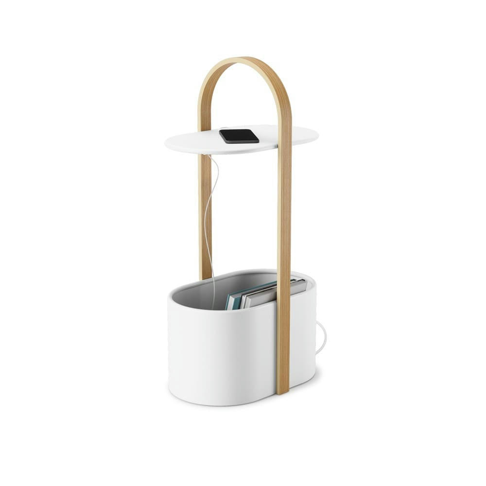HUB - Tablette latérale portable blanc H 71cm