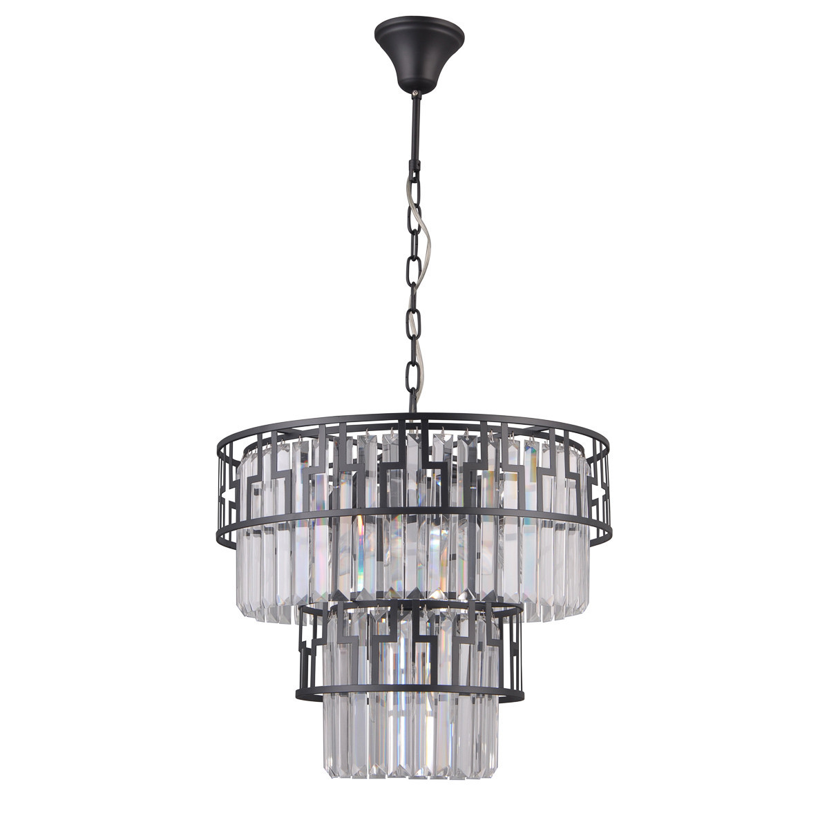 Lampa wisząca czarno-przezroczysty FILIP 7xE14x40W wym: 90x46x46 cm Italux