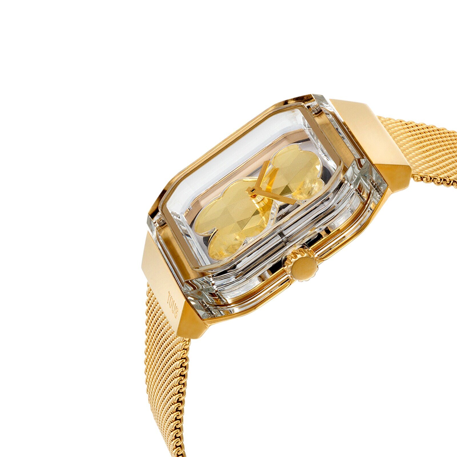 Reloj analógico con brazalete de acero dorado D-Bear Party