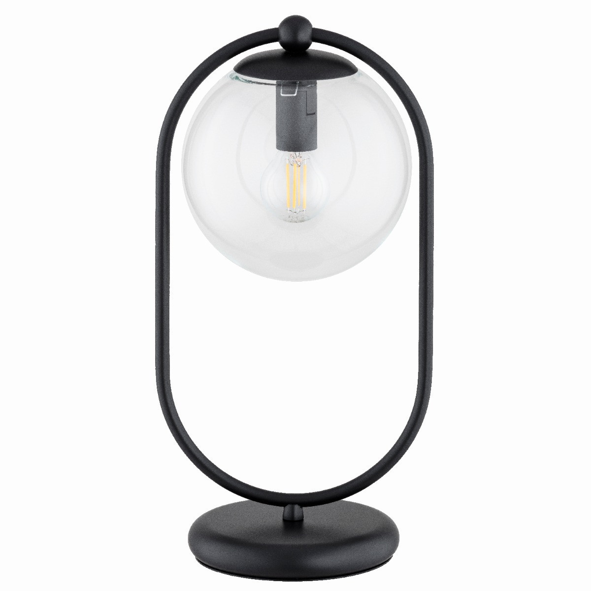 Lampa stołowa nocna czarno-przezroczysty SERBIA 1xE14x10W wys:37,5cm Alfa