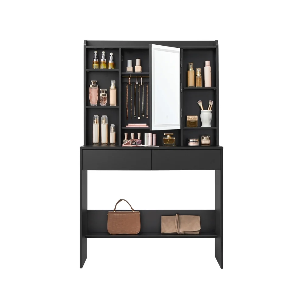 Coiffeuse avec miroir LED moderne blanc