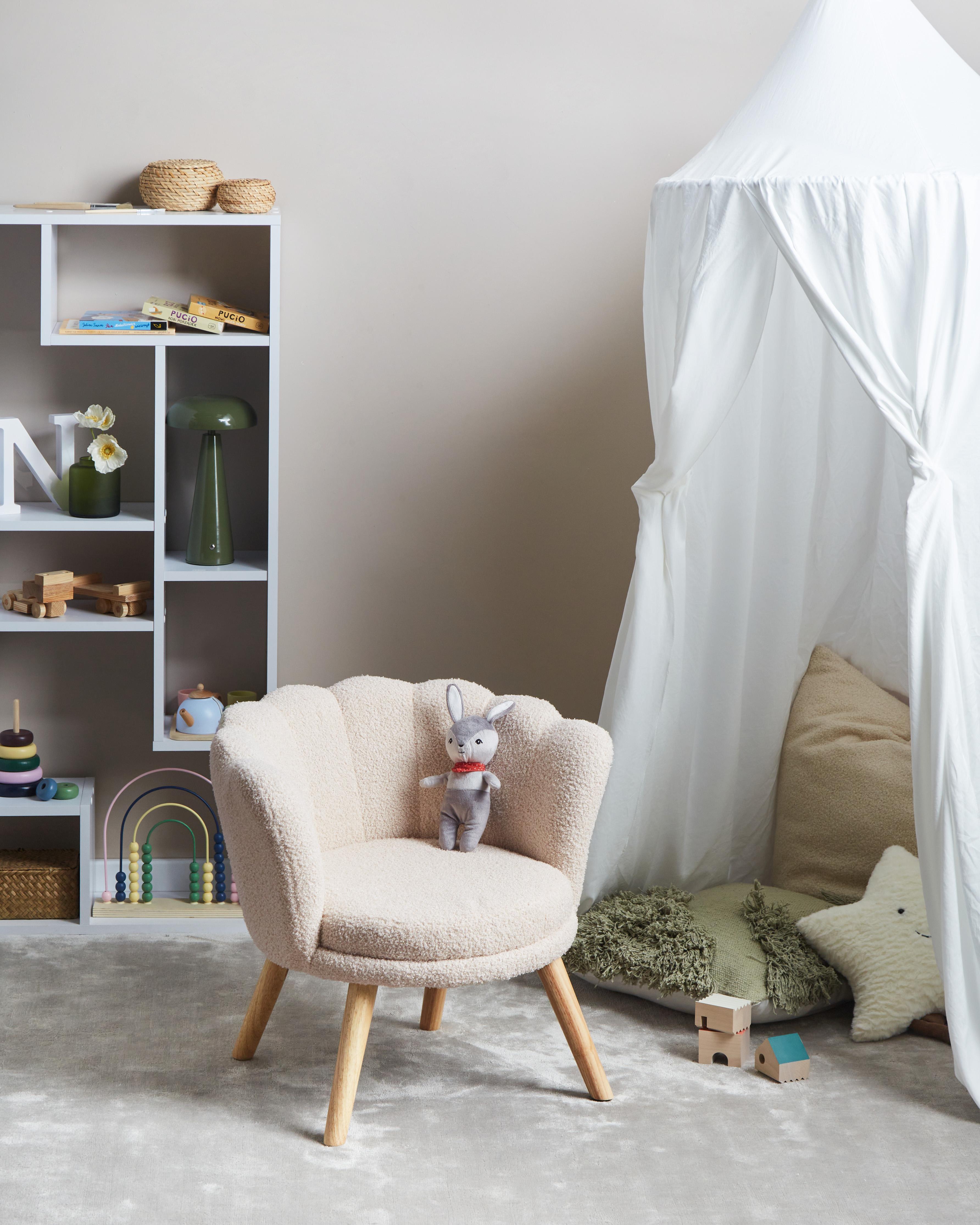 Kids Armchair HALBY Boucle Light Beige