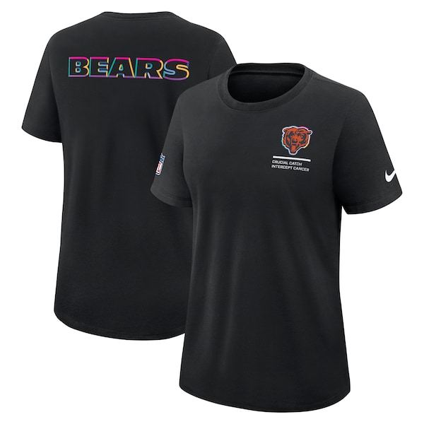 Chicago Bears Nike Women's 2025 NFL Crucial Catch Tri-Blend Dri-FIT T-Shirt - Black