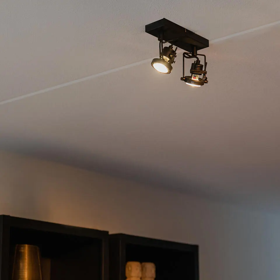 Qazqa verstelbare plafondspot suplux zwart gu10