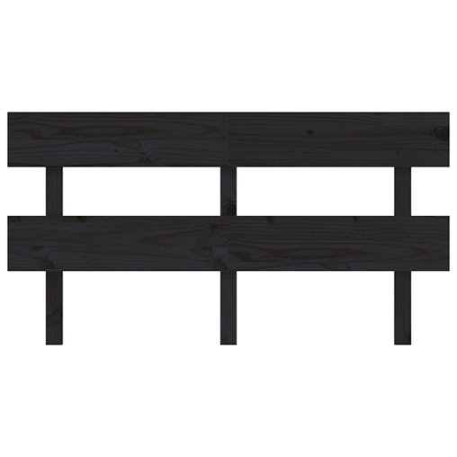 NNEVL Bed Headboard Black 154x3x81 cm Solid Wood Pine