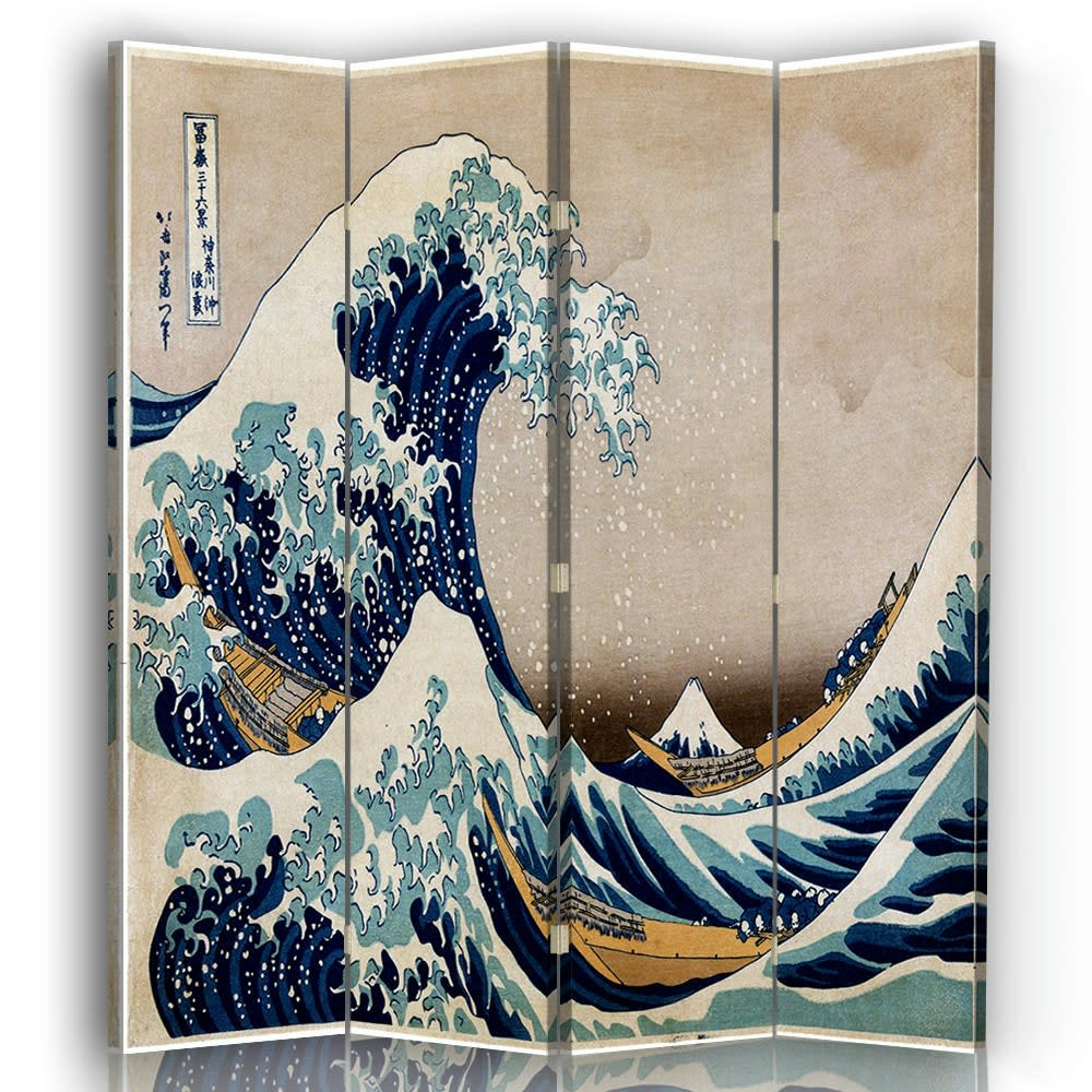 - Paravent La Grande Vague de Kanagawa - K. Hokusai 145x180cm (4x)