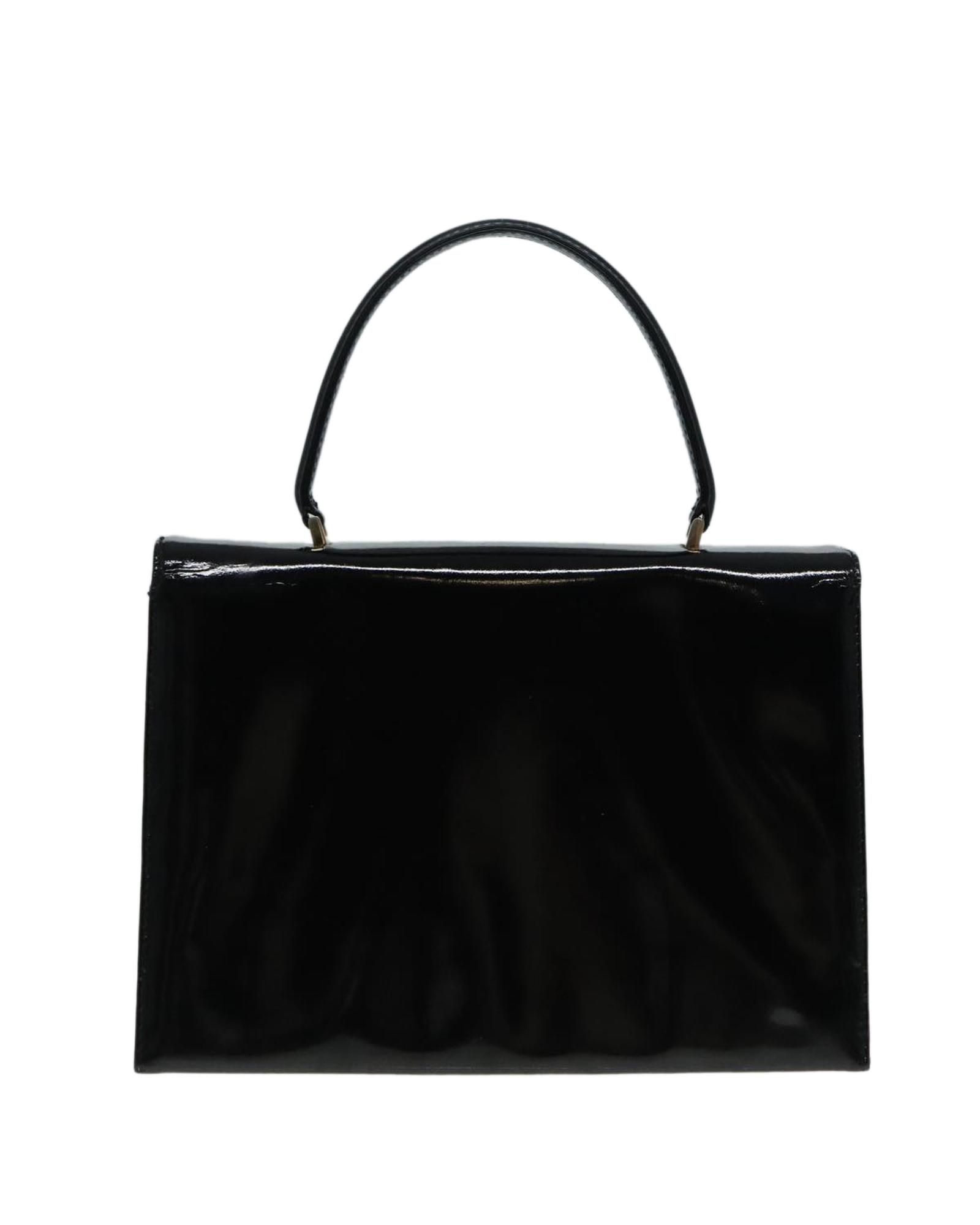 Gucci Preloved Vintage Patent Leather Handbag- Black