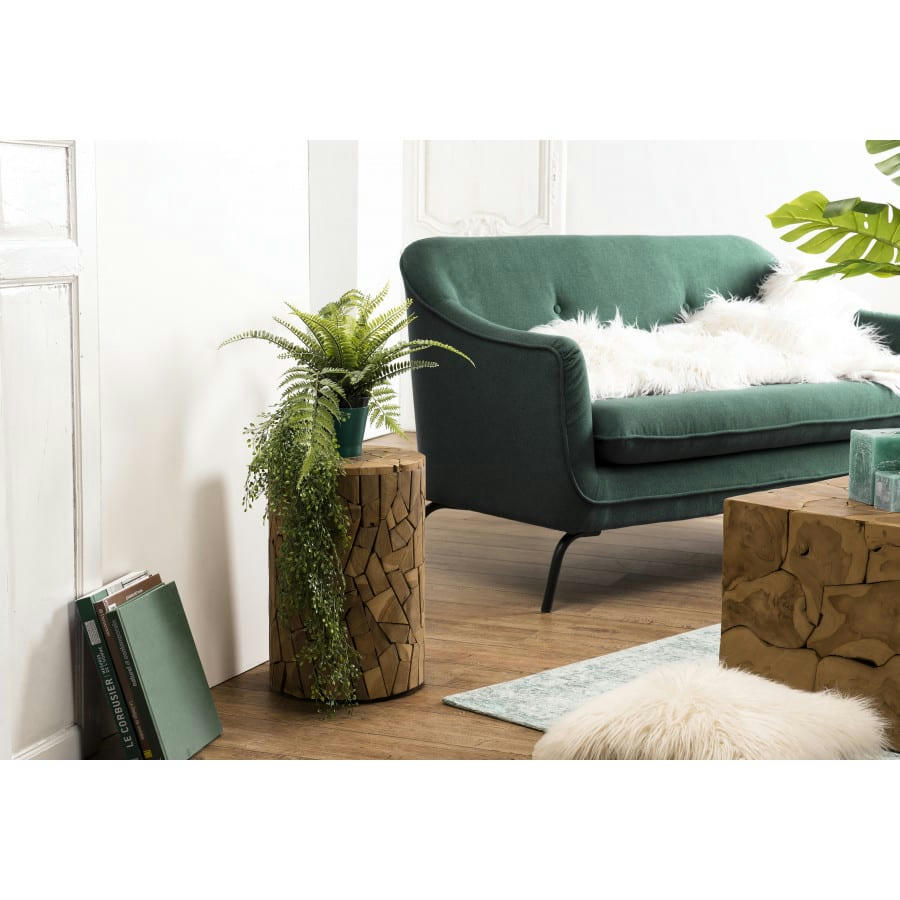 SUZY - Table d'appoint ronde mozaïc en teck D30