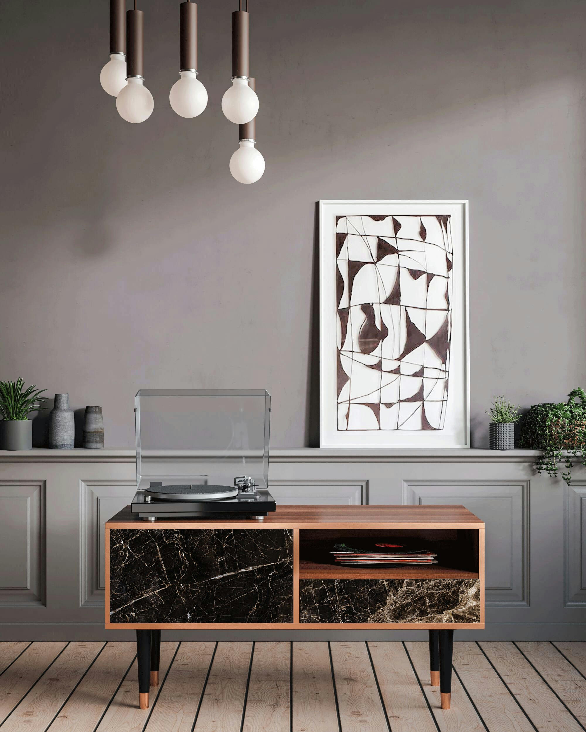 NIGHT ABYSS - Meuble TV  noir 1 tiroir et 1 porte L 115 cm