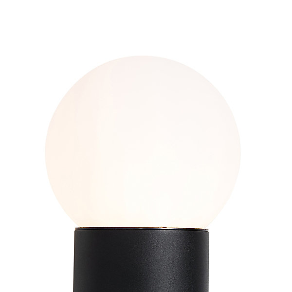 Lampadaire d'extérieur noir avec verre opale 50 cm IP44 - Huma