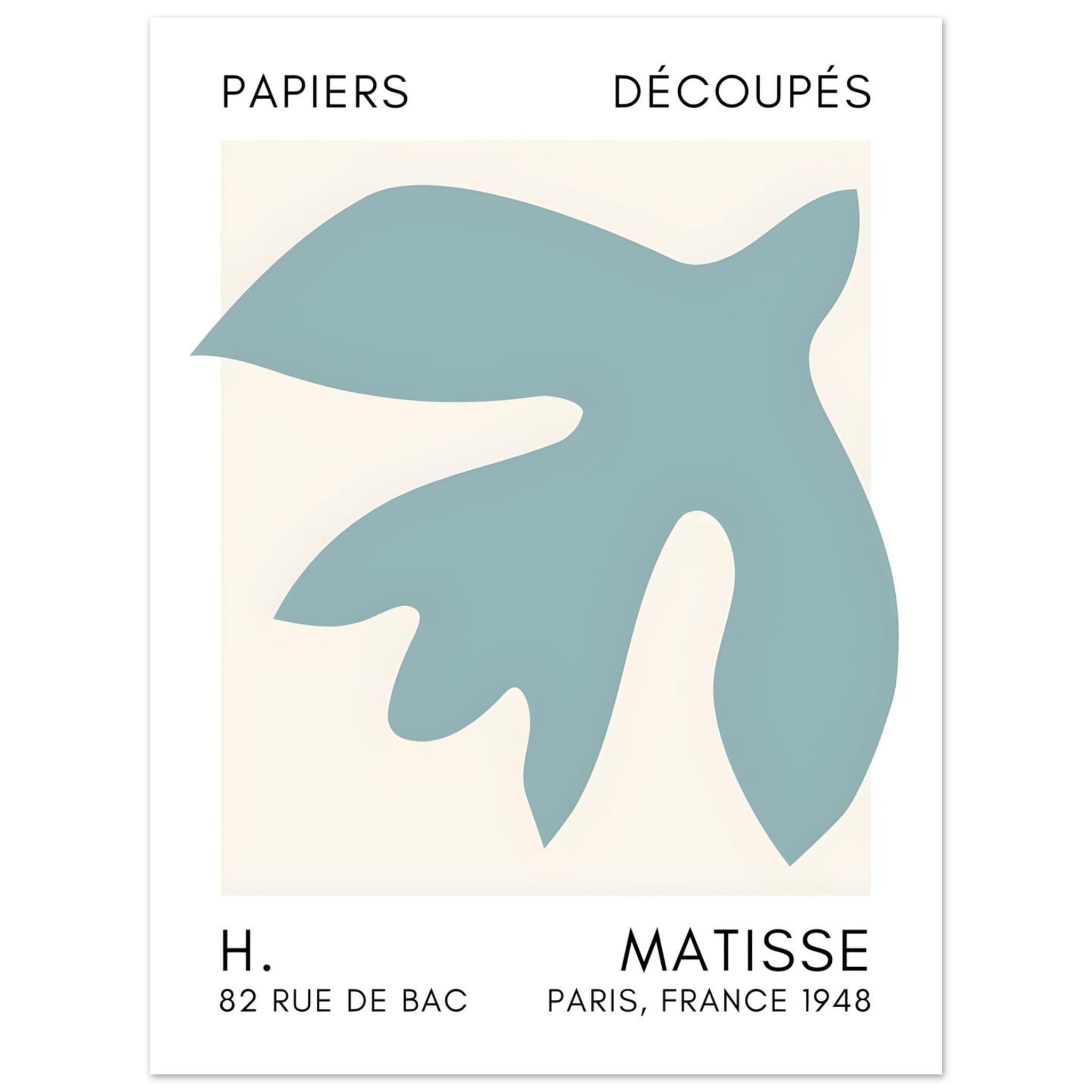 Artfulprints Poster Matisse – Floating forms turquoise  - 30x40 cm - Turquoise