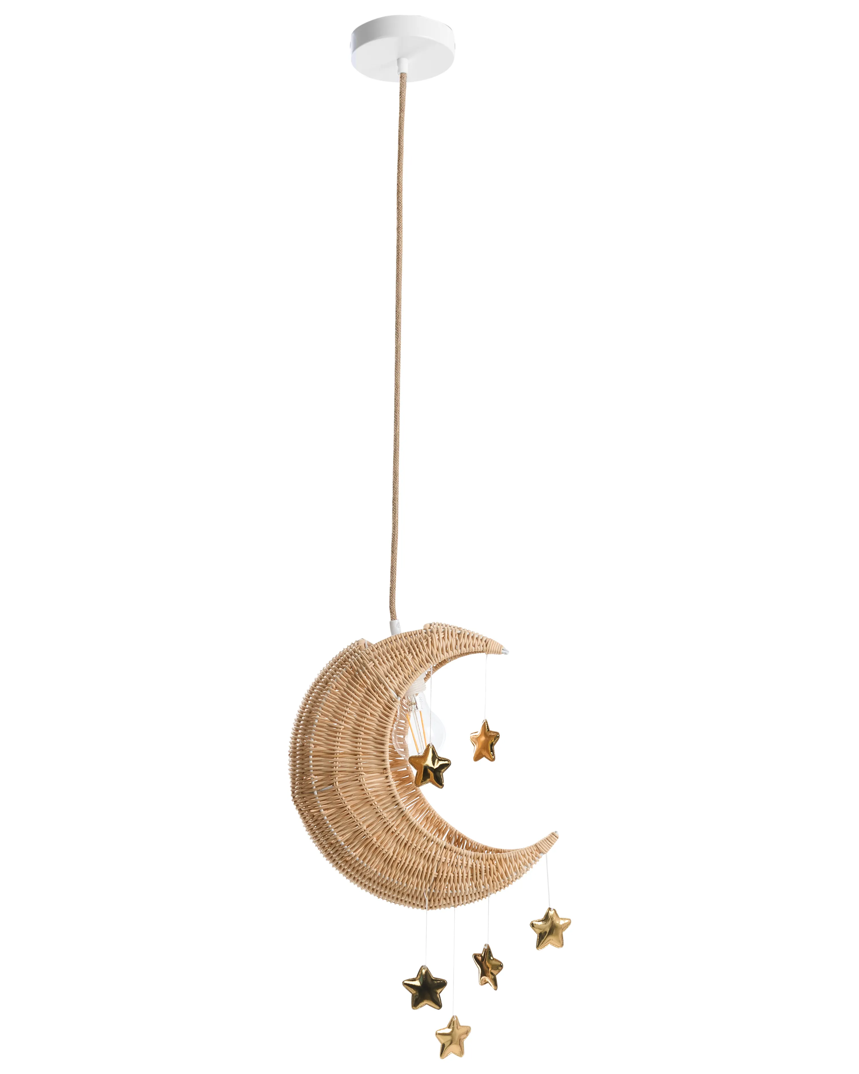 Pendant Lamp Moon ORCHON Rattan Natural