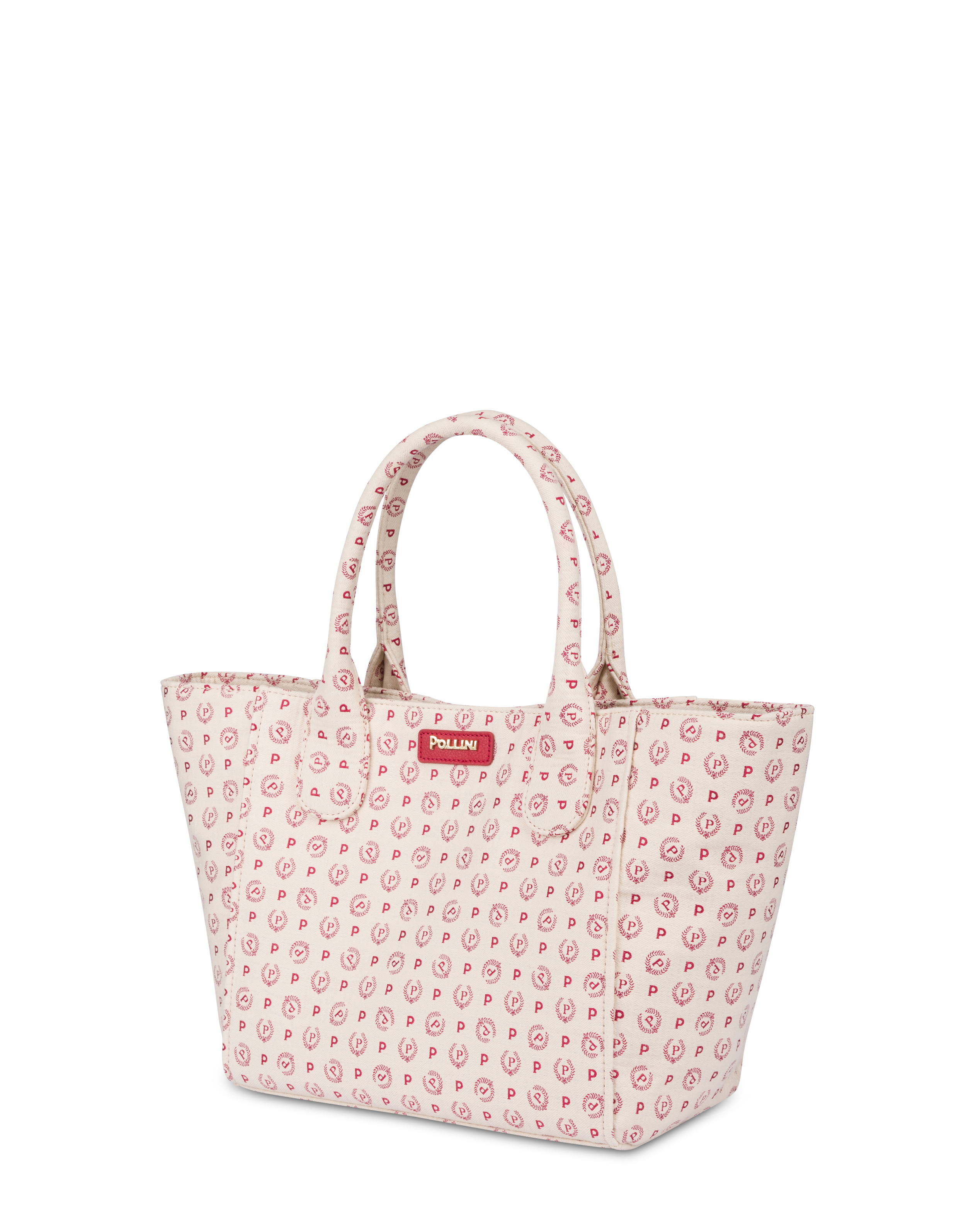 Borsa Tote Heritage Jacquard Small Avorio/rosso/rosso