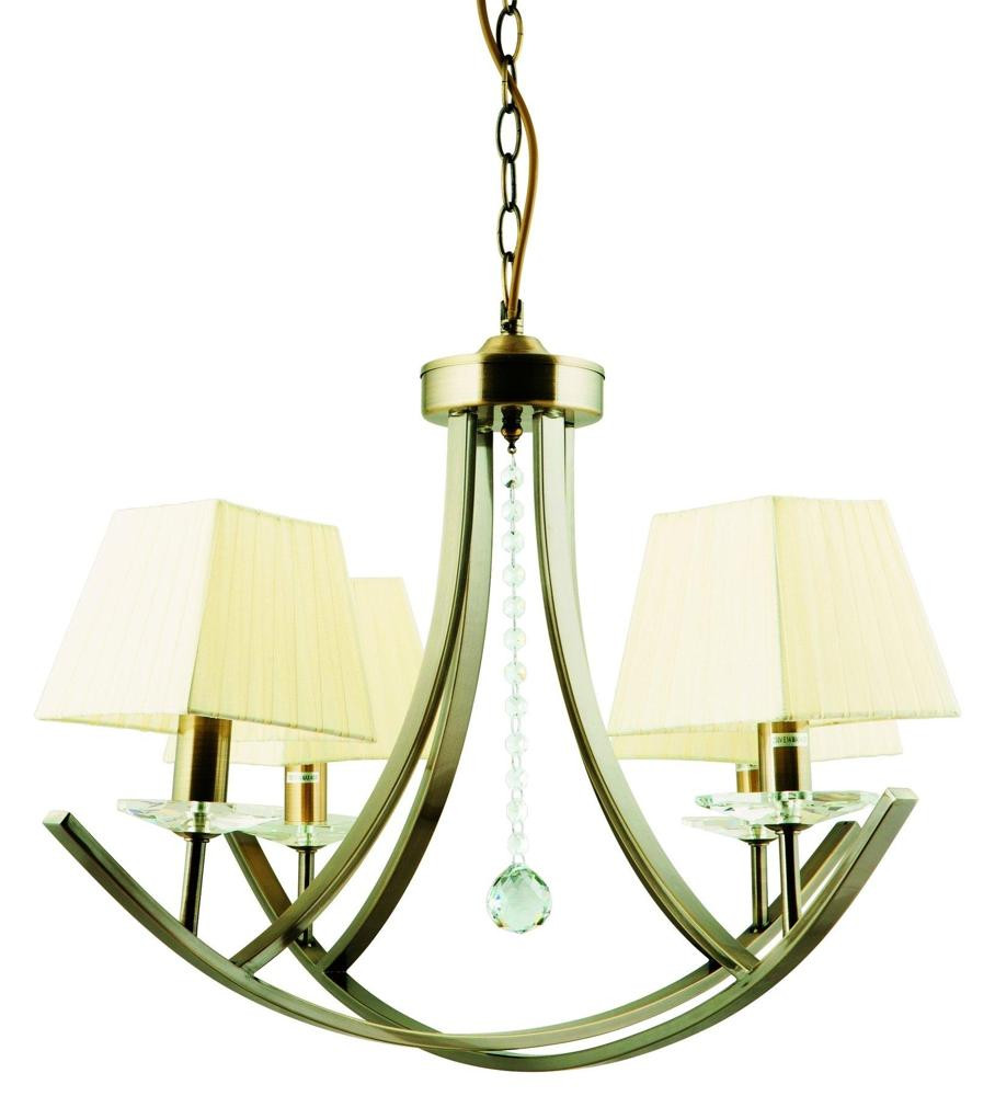 Żyrandol mosiądz-ecru VALENCIA 4xE14x40W wym:110x70x70 Candellux