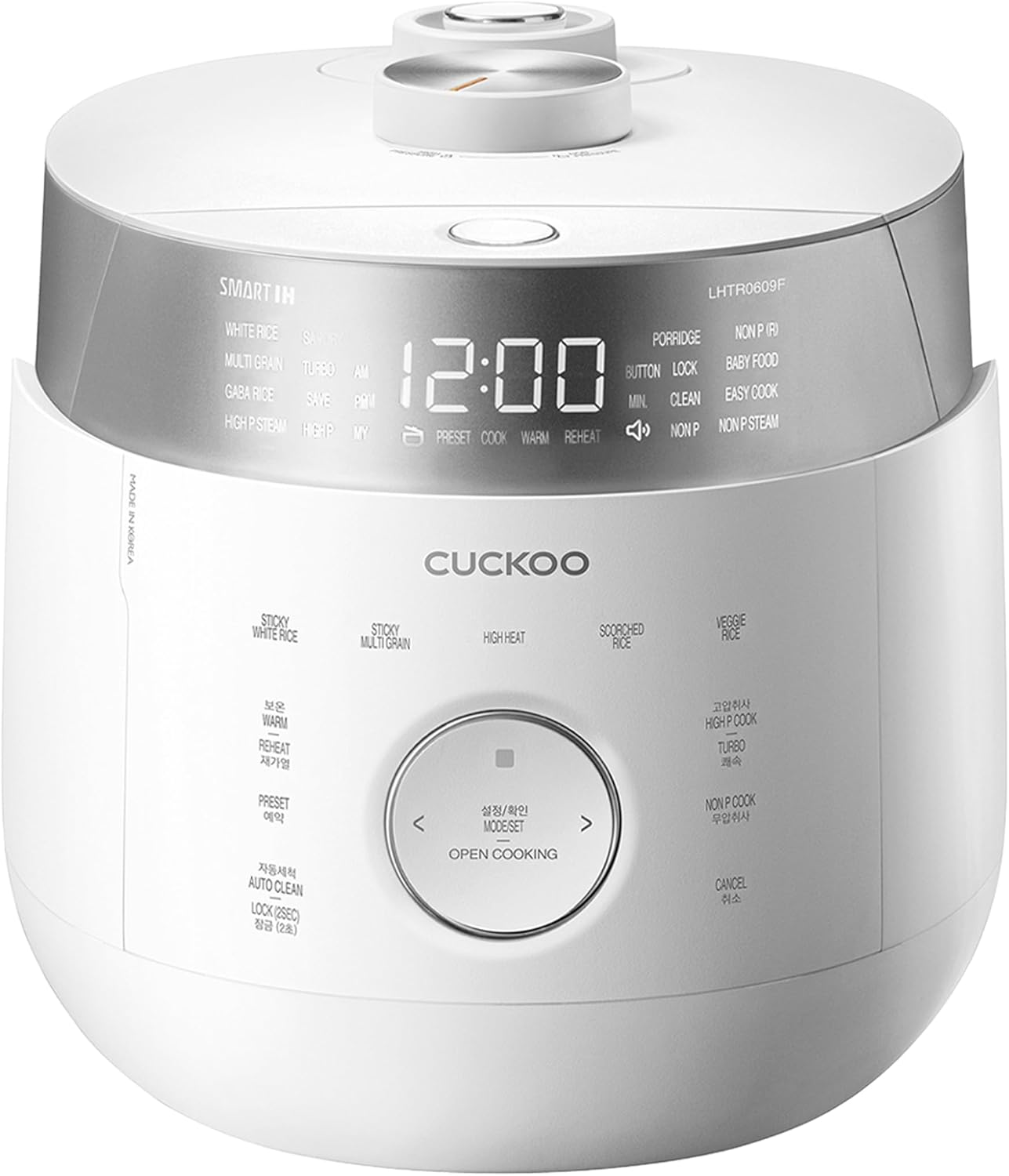 CUCKOO Twin Pressure Rice Cooker 6-Cup Uncooked / 12-Cup Cooked with Induction Heating Technology, 20 Menu Modes with Voice Guide, Versatile Rice Maker Multi-Cooker & Pressure Cooker (CRP-LHTR0609FW)