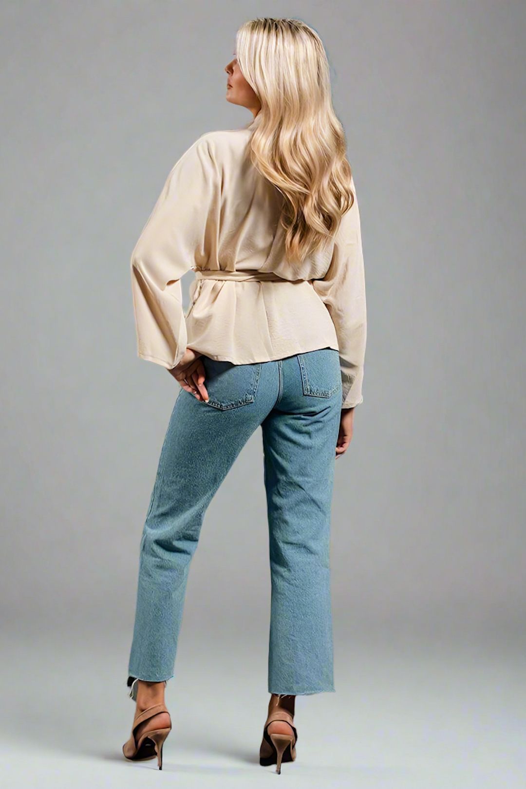 Needs No Label Cream Soft Belted Jacket