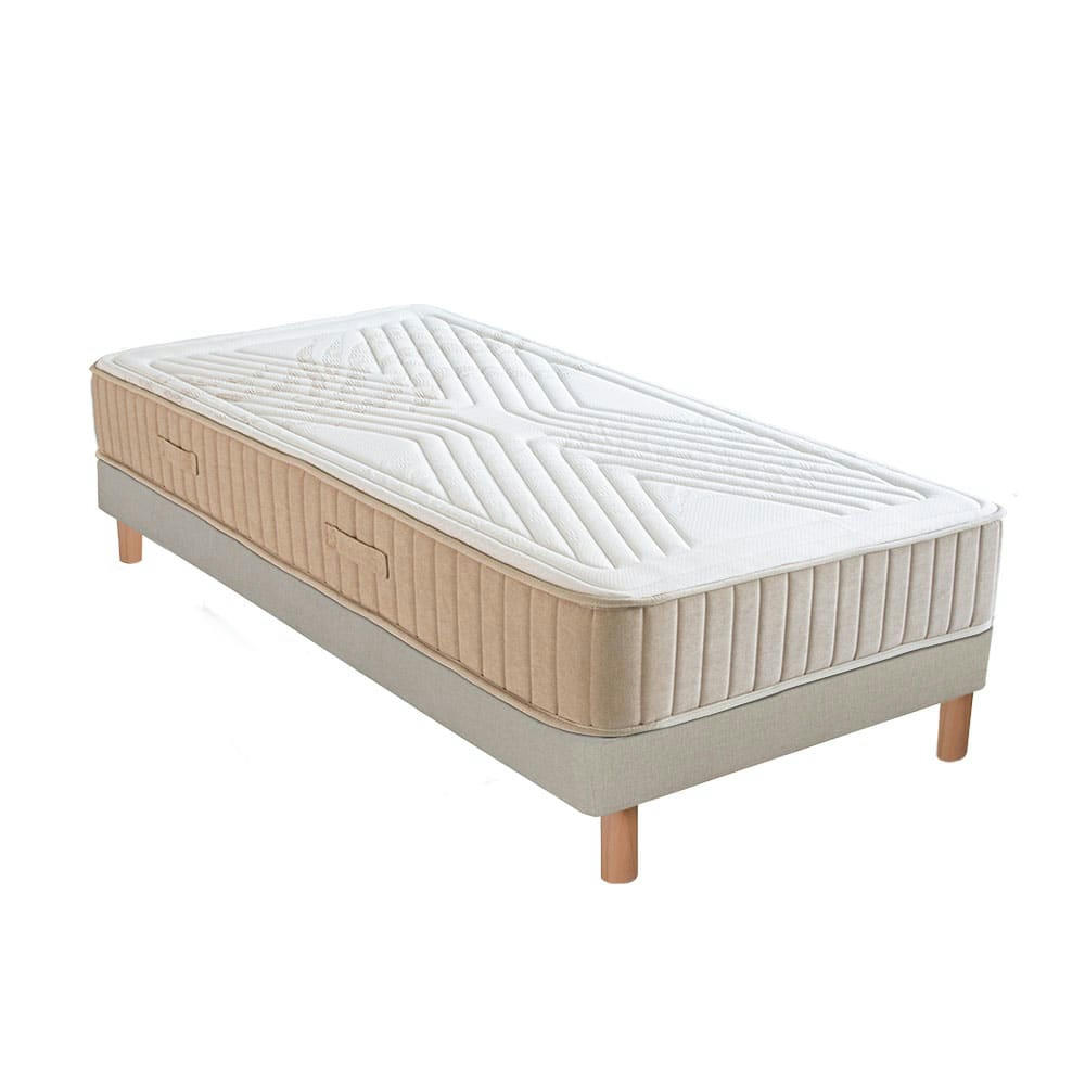 SYMPHONIE - Ensemble  2.0 90x190  Matelas + Sommier Bois