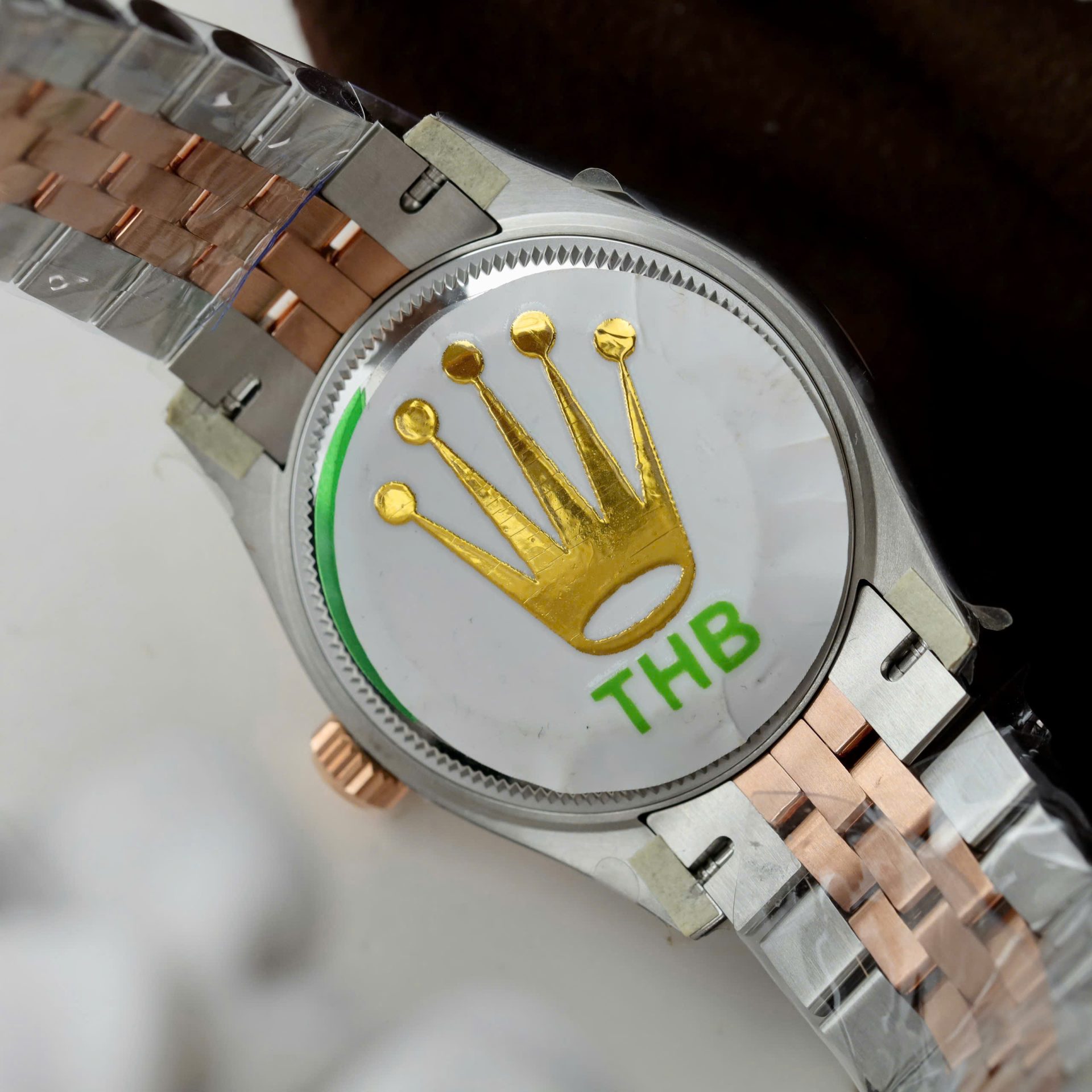 Rolex Datejust SS/RG Plated White Enamel Dial CZ Diamonds 31mm Jub THBF Replica