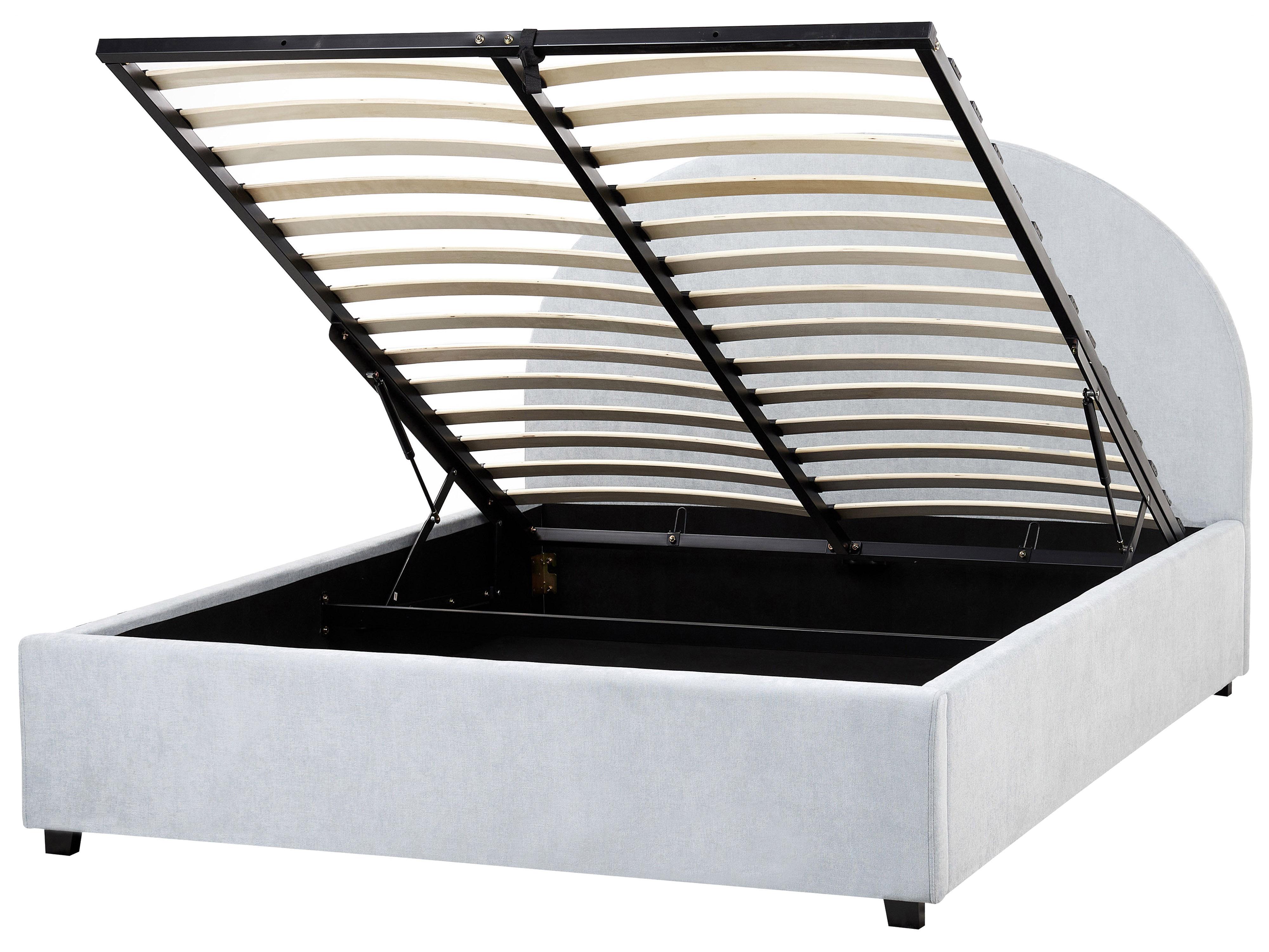 Ottoman Bed Chenille VAUCLUSE 140 x 200 cm (EU Double) Light Blue