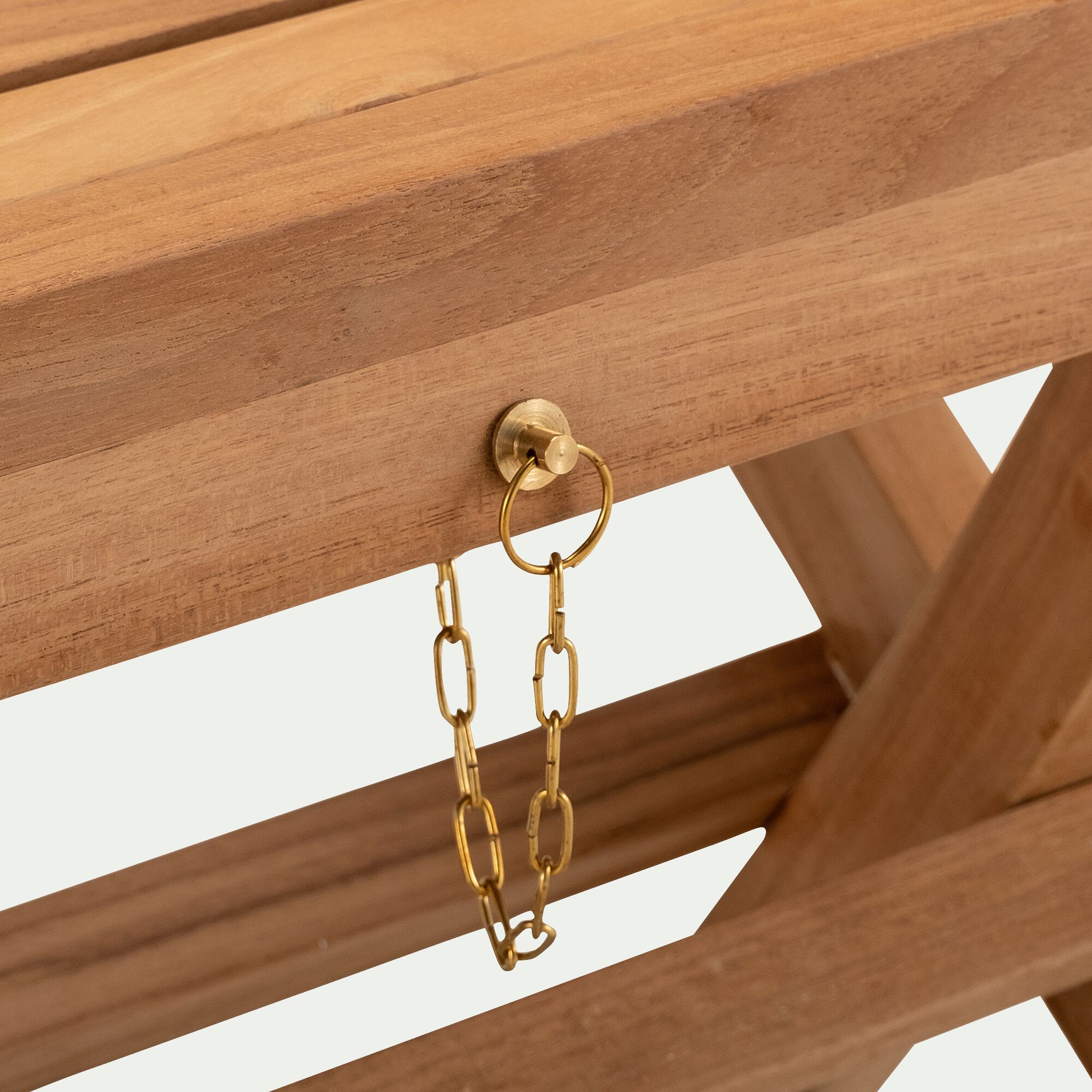 LALE - Chaise de jardin pliante en teck - bois clair