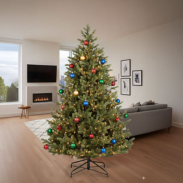 Lake - Sapin de Noël traditionnel en PE 132x180H, 513 branches