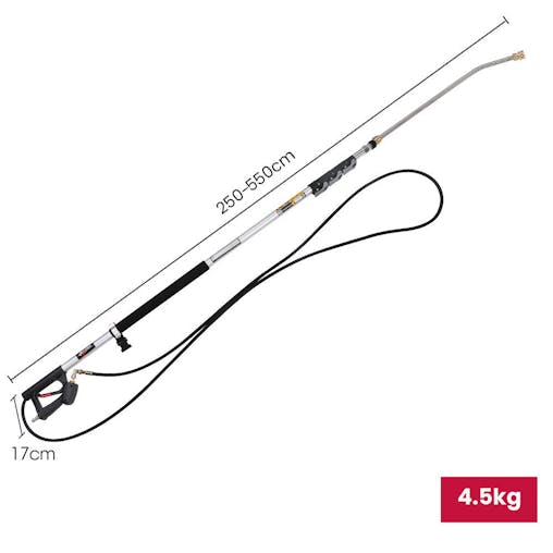 NNEMB 4000PSI 5.5M Long Telescopic Universal Pressure Washer Cleaner Pole Wand Extension Lance