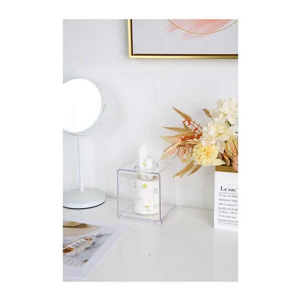 YBM Home Acrylic Clear Tissue Holder Napkin Dispenser, 1234 - 5x5x5.5 Inches