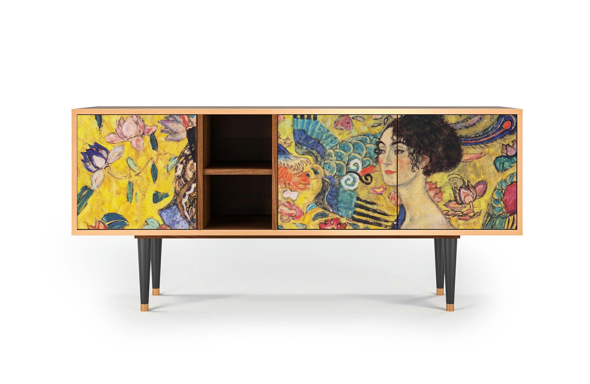 LADY WITH FAN BY GUSTAV KLIMT - Meuble TV  jaune 3 tiroirs L 150 cm