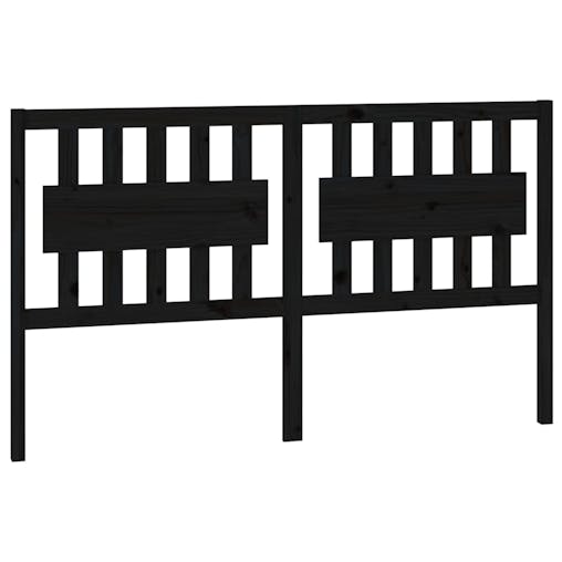 NNEVL Bed Headboard Black 155.5x4x100 cm Solid Wood Pine