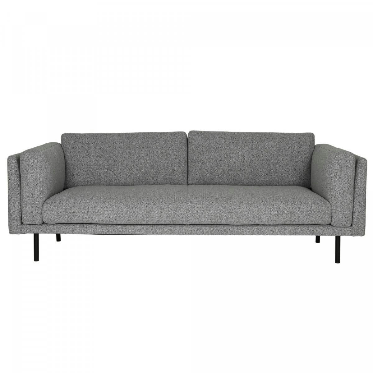 LIPOUR - Canapé moderne 3 places en tissu gris
