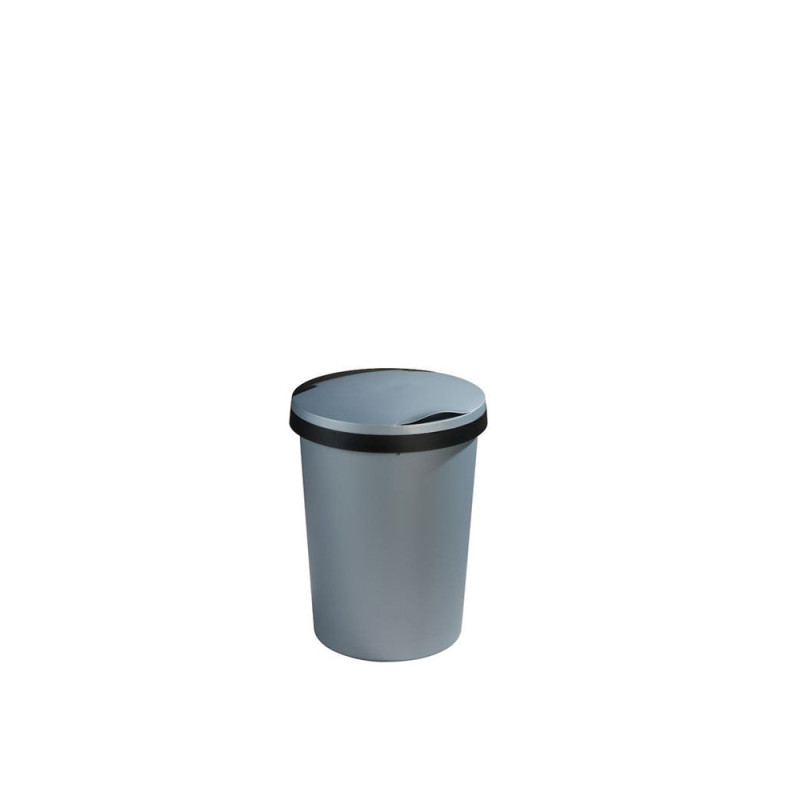 Poubelle à couvercle plat Twinga noire 10 L SUNWARE